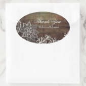 Sticker Ovale grange de campagne moderne dentelle de bois mariag (Sac)