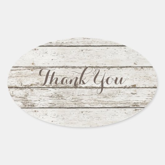 Sticker Ovale grange vintage rustique grange mariage Merci (Devant)