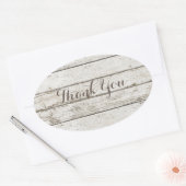 Sticker Ovale grange vintage rustique grange mariage Merci (Enveloppe)