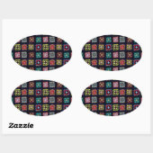 Sticker Ovale Granny carrés (Feuille)