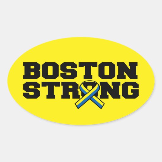 Sticker Ovale Graphique à ruban BOSTON STRONG (Devant)
