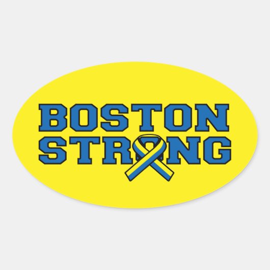 Sticker Ovale Graphique à ruban BOSTON STRONG (Devant)