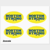 Sticker Ovale Graphique à ruban BOSTON STRONG (Feuille)