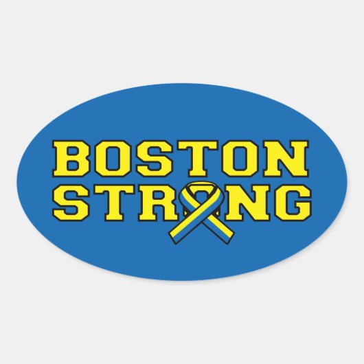 Sticker Ovale Graphique à ruban BOSTON STRONG (Devant)