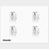 Sticker Ovale Graphique des cellules (Diagramme d'examen oculair (Feuille)