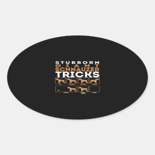 Sticker Ovale Graphique des Trucs de Chien Schnauzer