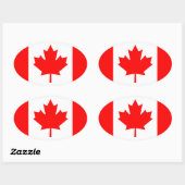 Sticker Ovale Graphique du drapeau canadien (Feuille)