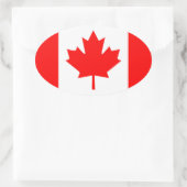 Sticker Ovale Graphique du drapeau canadien (Sac)