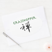 Sticker Ovale Grasshopper avec le symbole "Zen" (Enveloppe)