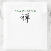 Sticker Ovale Grasshopper avec le symbole "Zen" (Sac)