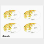 Sticker Ovale Gratitude Roses Jaunes (Feuille)