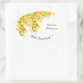 Sticker Ovale Gratitude Roses Jaunes (Sac)