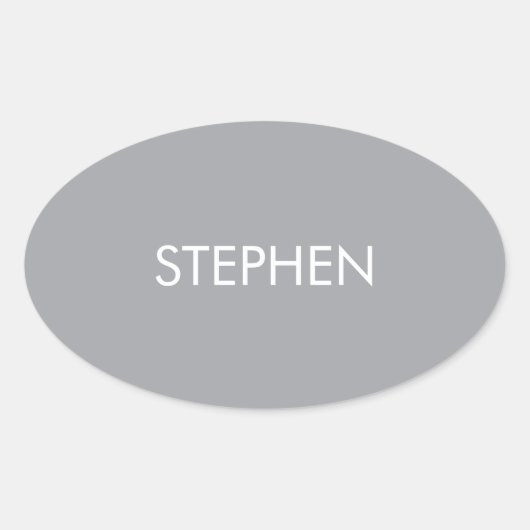 Sticker Ovale Gray minimalist custom name  (Devant)