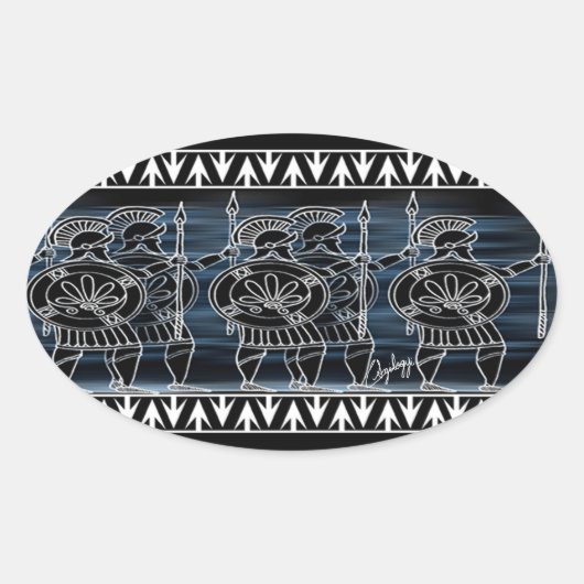 Sticker Ovale Greek Black Figure (Devant)