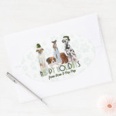 Sticker Ovale Green From the Pack Chiens de vacances Noël (Enveloppe)