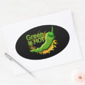 Sticker Ovale Green is HOT (Enveloppe)