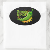 Sticker Ovale Green is HOT (Sac)