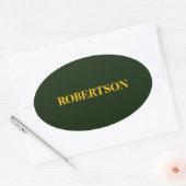 Sticker Ovale Green minimalist custom name  (Enveloppe)