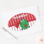 Sticker Ovale Grenouille d'amour du jour de Valentines (Enveloppe)