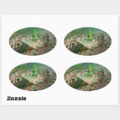 Sticker Ovale Grenouille verte (Feuille)