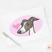 Sticker Ovale Greyhound / Whippet / Grise italienne (Enveloppe)