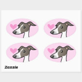 Sticker Ovale Greyhound / Whippet / Grise italienne (Feuille)