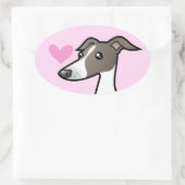 Sticker Ovale Greyhound / Whippet / Grise italienne (Sac)