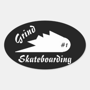 Sticker Ovale grind skateboard vêtements logo sportif