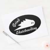 Sticker Ovale grind skateboard vêtements logo sportif (Enveloppe)