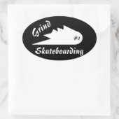Sticker Ovale grind skateboard vêtements logo sportif (Sac)