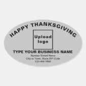 Sticker ovale gris de Thanksgiving (Devant)