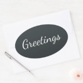 Sticker Ovale Gris foncé Azur (Enveloppe)