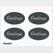 Sticker Ovale Gris foncé Azur (Feuille)