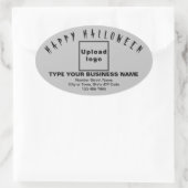 Sticker ovale gris Halloween d'affaires (Sac)