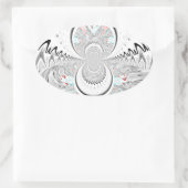 Sticker Ovale Gris Kaleidoscope Art (Sac)