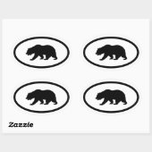 Sticker Ovale Grizzly Bear (Feuille)