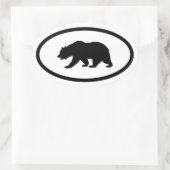 Sticker Ovale Grizzly Bear (Sac)