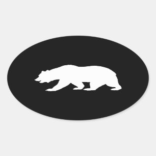 Sticker Ovale Grizzly Bear