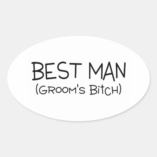 Sticker Ovale Grooms Best Man (Devant)