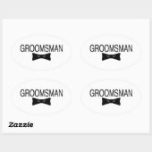 Sticker Ovale Groomsman Bowtie (Feuille)
