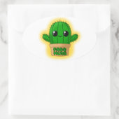 Sticker Ovale Gros cactus (Sac)
