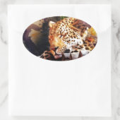 Sticker Ovale Gros chat (Sac)