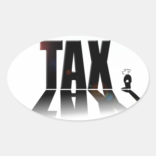 Sticker Ovale Gros impôt petit (Devant)