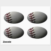 Sticker Ovale Gros plan de base-ball (Feuille)