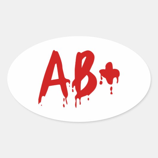 Sticker Ovale Groupe sanguin AB+ Positif #Hôpital d'horreur (Devant)
