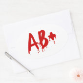 Sticker Ovale Groupe sanguin AB+ Positif #Hôpital d'horreur (Enveloppe)
