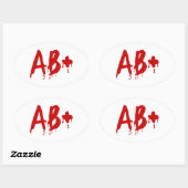 Sticker Ovale Groupe sanguin AB+ Positif #Hôpital d'horreur (Feuille)