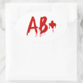 Sticker Ovale Groupe sanguin AB+ Positif #Hôpital d'horreur (Sac)