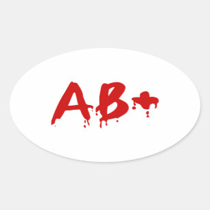 Sticker Ovale Groupe sanguin AB+ Positif #Hôpital d'horreur