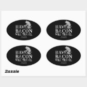 Sticker Ovale Grunge Avoir Bacon Voyage (Feuille)